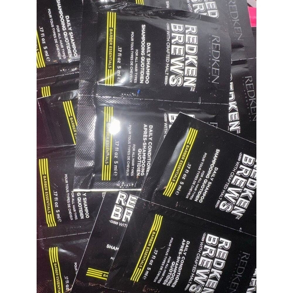 Redken Brews daily shampoo‎ and conditioner sample travel men hair care